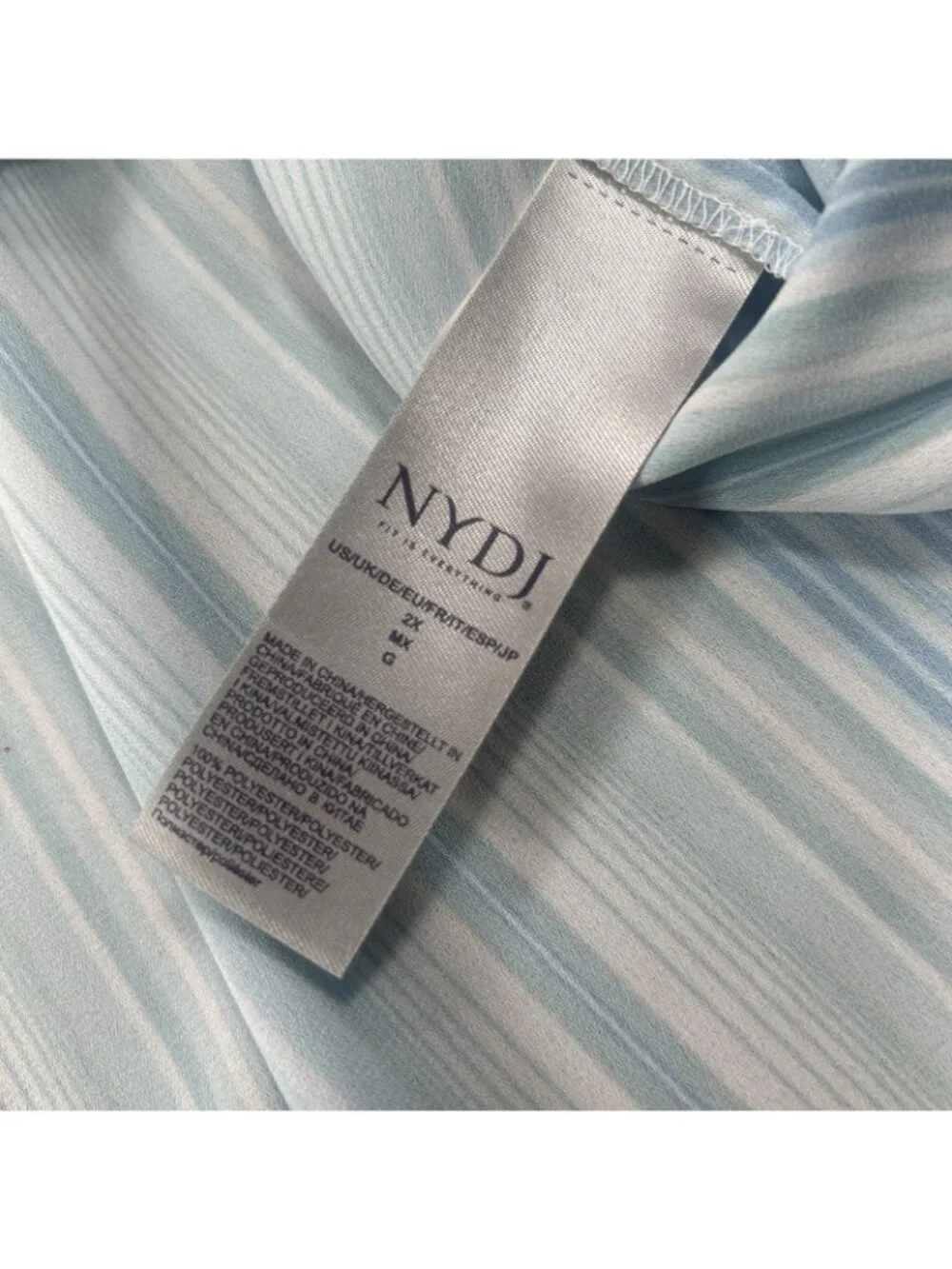 NYDJ Not Your Daughters Jeans Women’s Size 2X Pullover Tunic Top Blue Stripe - Picture 6 of 8